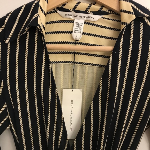 Diane von Furstenberg Rona Ropes Navy Wrap Dress - Picture 8 of 12